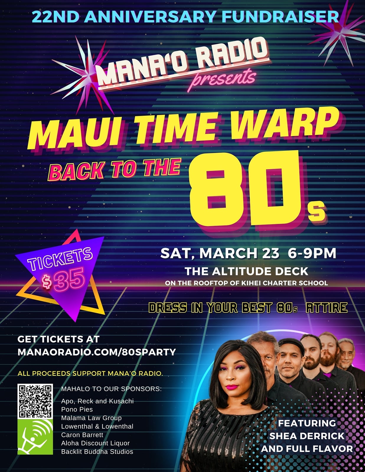 Cue the air guitar solo, dust off your leg warmers, and prepare to unleash your inner neon ninja – because BEST OF MAUI RADIO STATION WINNER Mana'o Radio, is throwin' an 80s bash to celebrate our 22nd anniversary you won't wanna miss!
