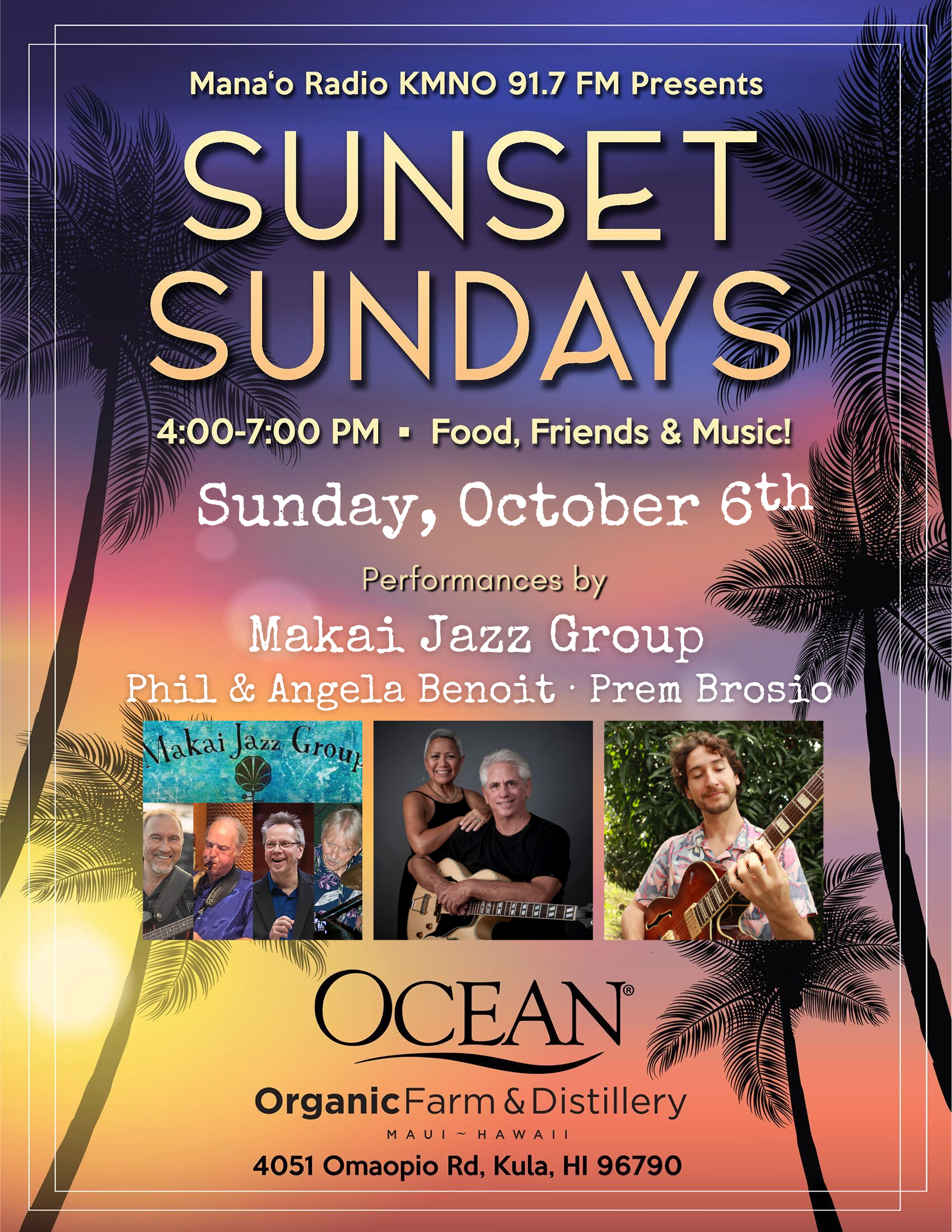 Mana’o Radio’s Sunset Sundays Fundraiser at Ocean Distillery