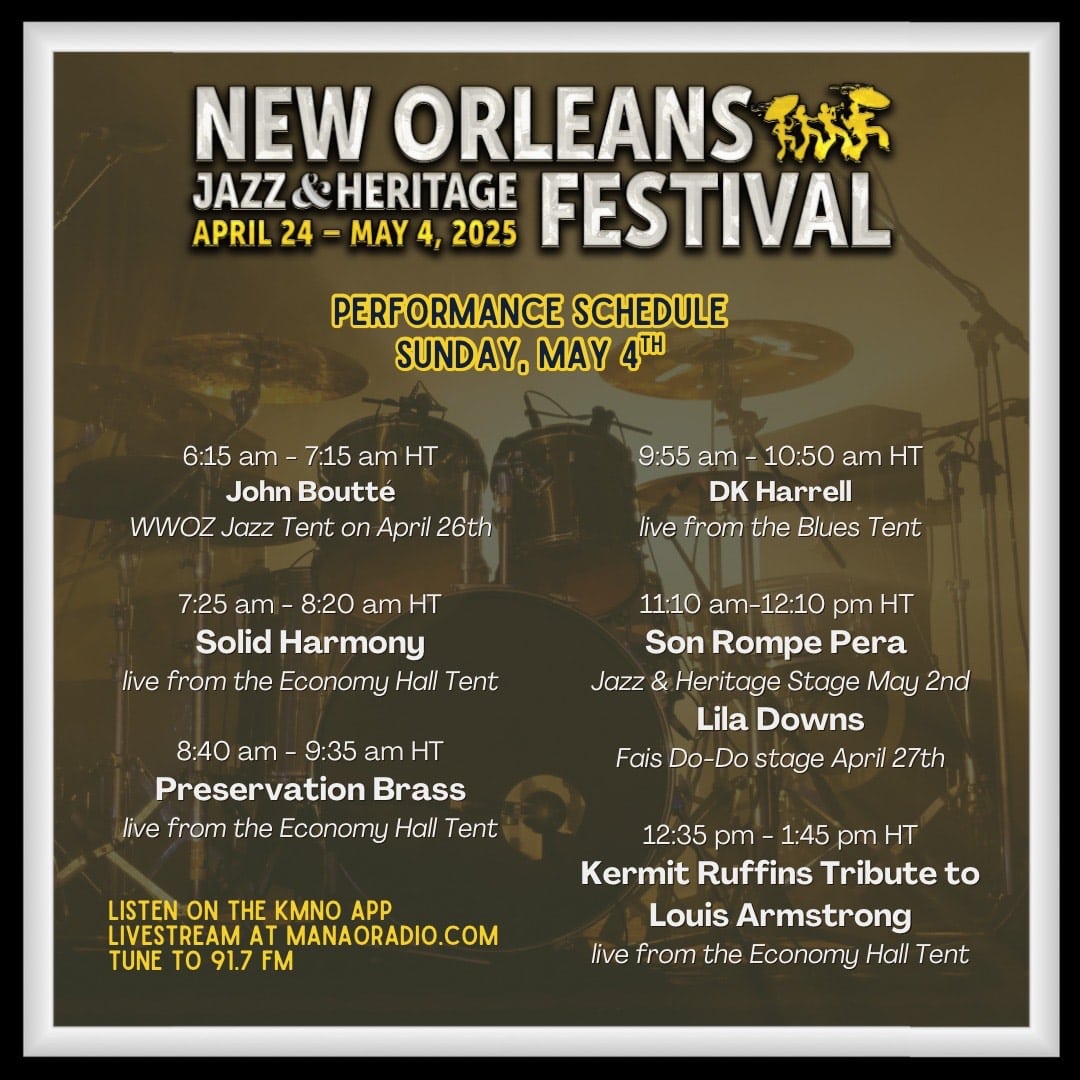 2025 New Orleans Jazz & Heritage Festival Day Schedule