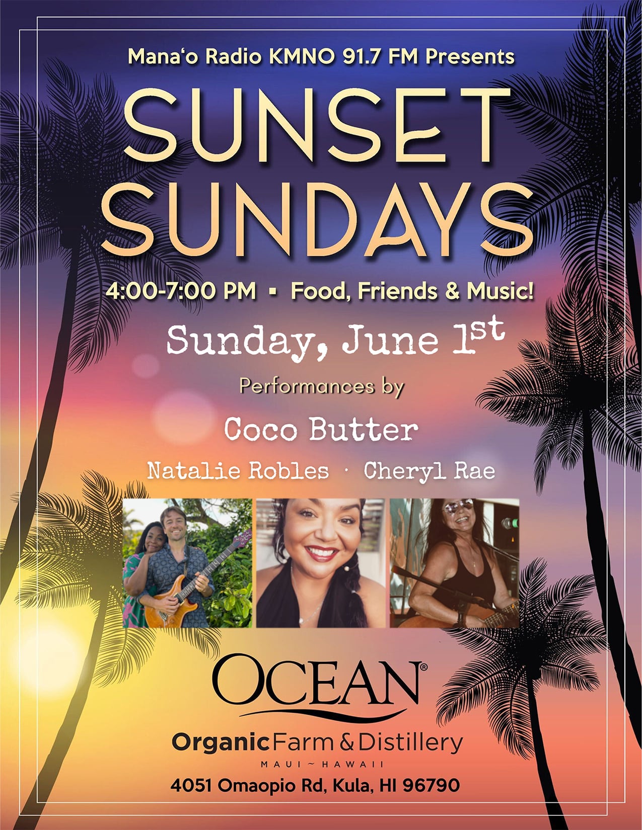 Mana’o Radio’s Sunset Sundays Fundraiser at Ocean Distillery
