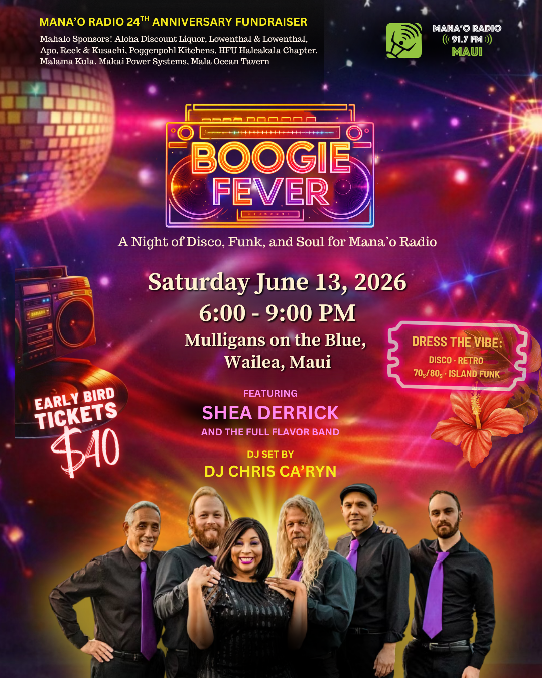 Boogie Fever with Shea Derrick | Mana'o Radio 24th Anniversary